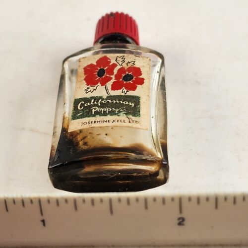 Miniature Bottle Perfume Glass Vintage Californian Poppy Empty Josephine Kell