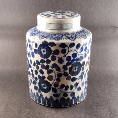 Oud Delft Large Blue White Urn Style Porcelain Jar Includes 14 Hooks Under Lid