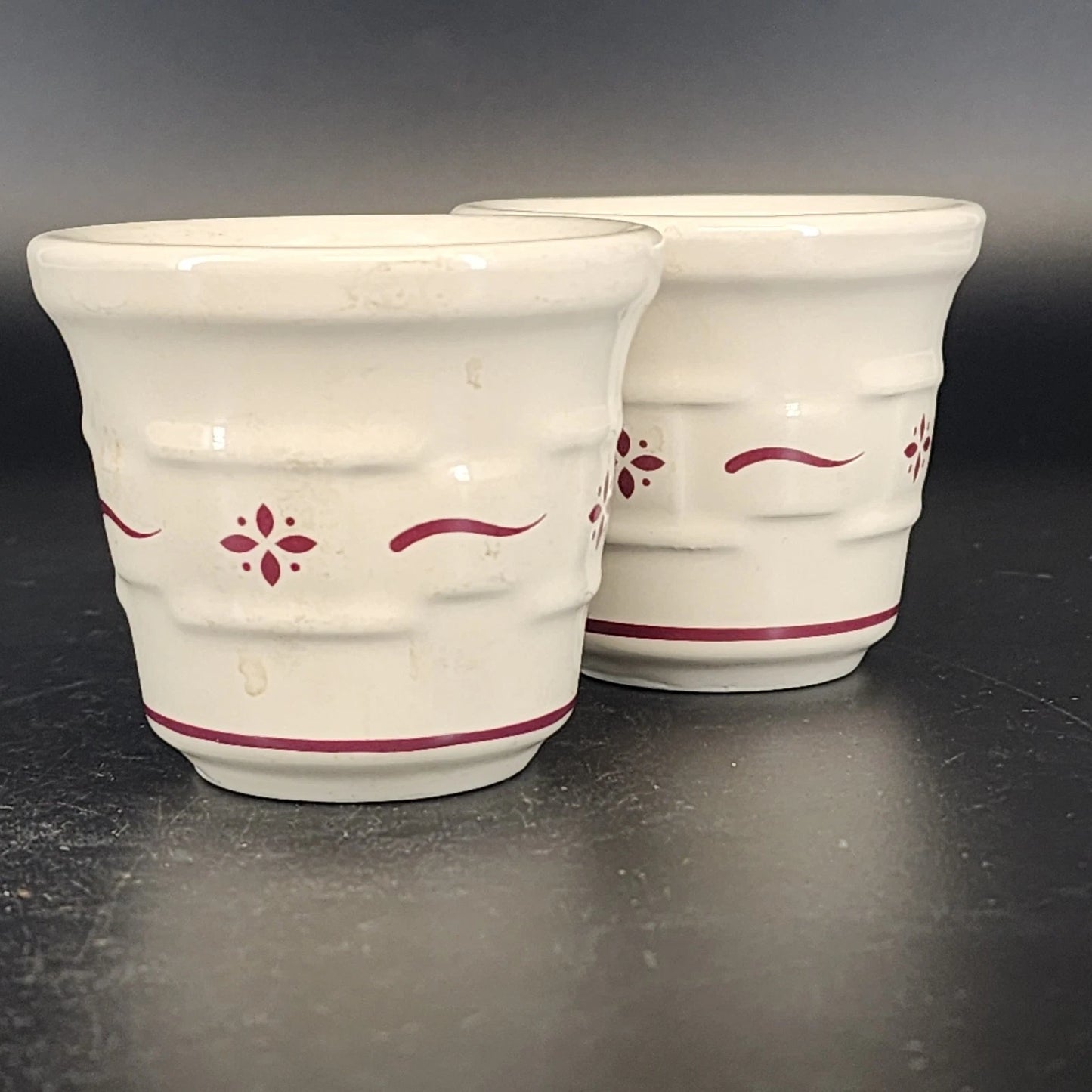 Longaberger Heritage Red Votive Cups Set 2 Pottery