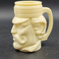 Avon Casey At The Bat Mustache Man Shaving Stein Custard Milk Glass Mug Vintage