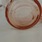 Fortecrisa Pink Swirl Ribbed Glass Cup & Saucer Set MCM Tableware Mexico Vtg