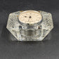 Linden Crystal Quartz Desk Clock Tabletop Crystal Clear Glass 4" West Germany