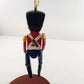 Toy Soldier Christmas Ornament 1980s Hand Painted Joint Movable Arms Legs 4"