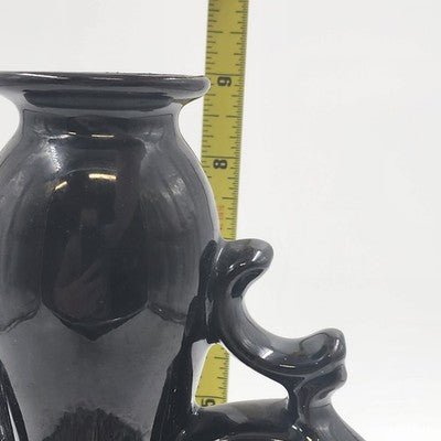 Peters & Reed Pottery Garland Floral Dual Handle Squat Vase 9" Craft Art