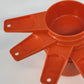 Tupperware Harvest Orange Measuring Cups Set 6 Complete 1970s MCM Retro Kitchen