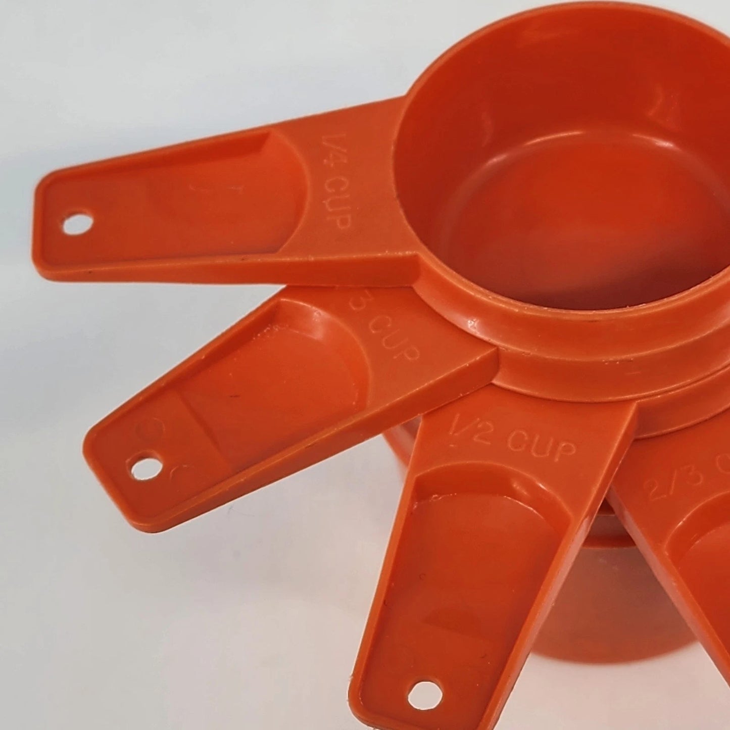 Tupperware Harvest Orange Measuring Cups Set 6 Complete 1970s MCM Retro Kitchen