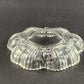 Clear Glass Nut/Candy Dish Shamrock Clover Leaf Shaped with Stem Ribbed Vintage