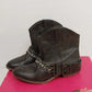 Candies Pasko Brown Ankle Booties Womens 8.5 Chain Rhinestone