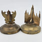Thai Siam Brass Place Card Holders Set 10 Dancers Temples Elephants Vintage