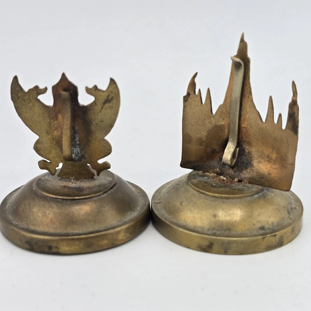 Thai Siam Brass Place Card Holders Set 10 Dancers Temples Elephants Vintage