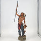 Native American Warrior Chief Statue Spear & Animal Hide Figurine Large 16.5"