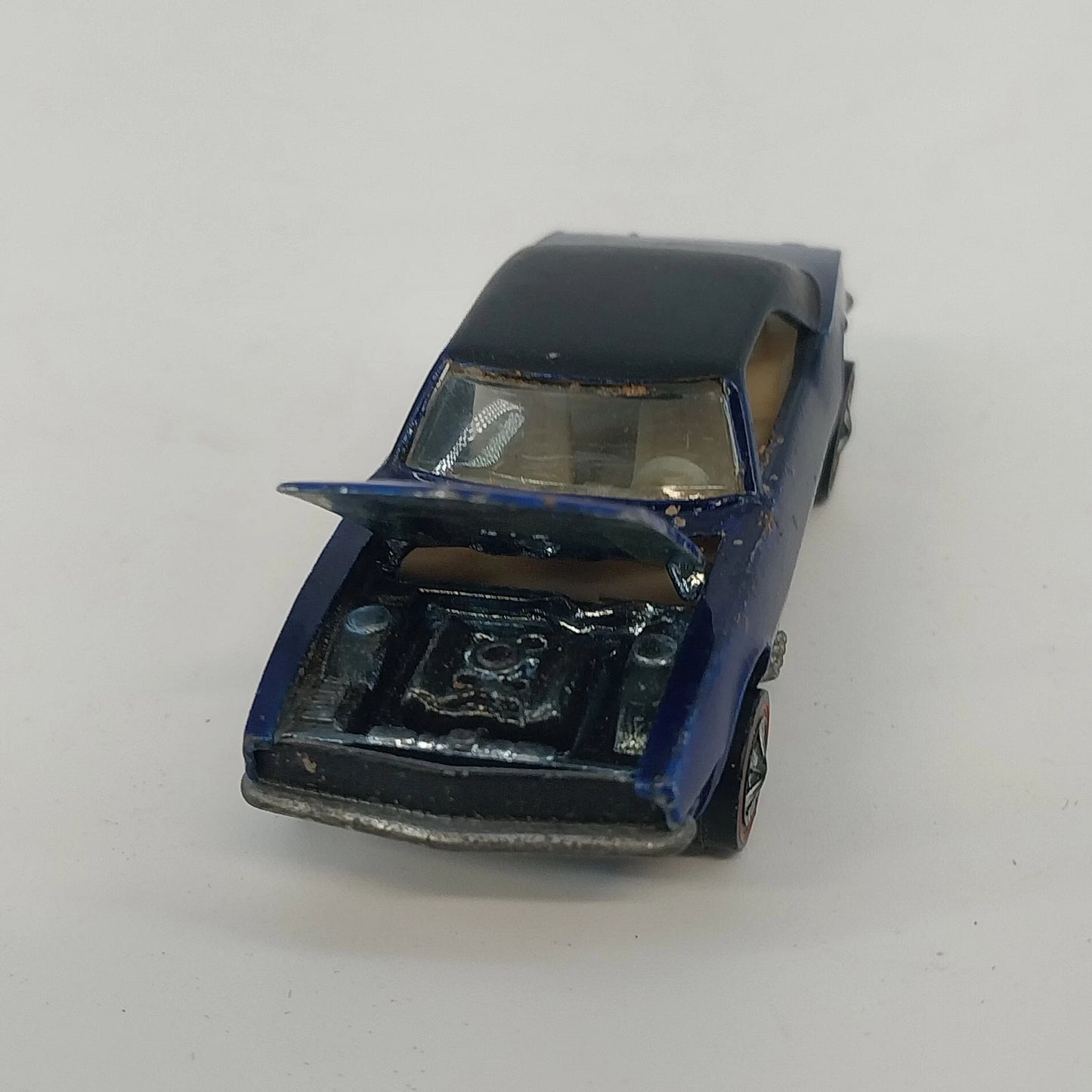 Mattel Hot Wheels Redline Custom Camaro Spectraflame Blue White Interior USA Vtg