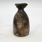Studio Art Pottery Sake Pitcher Small Vase Pinched Pour Spout Dark Brown 4.5"