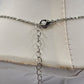 Silver Tone Chain w White Gold Plated Austrian Blue Teardrop Stone Necklace 10"