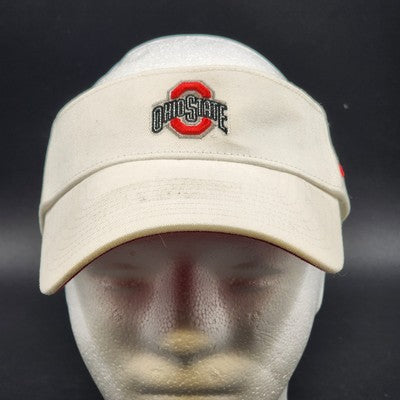Nike Ohio State Buckeyes White Visor Cap Adjustable Hat NCAA Team Fits One Size