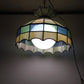 Tiffany Style Green Stained Glass Hanging Light Fixture 16 Inch