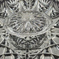Brilliant Cut Glass Oval Divided Veggie Tray Stars Lines Scallop Edge Center Lid