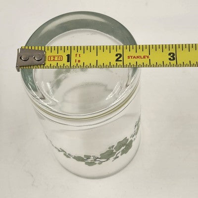 3 Corelle Callaway Green Ivy 6oz Glassware Juice Corning 4" USA