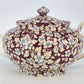 Vintage Lord Nelson Royal Brocade Chintz Teapot England Maroon Floral