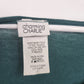 Charming Charlie Women's Teal Green V Neck Tunic Long Sleeve Top Large Roll Cuff