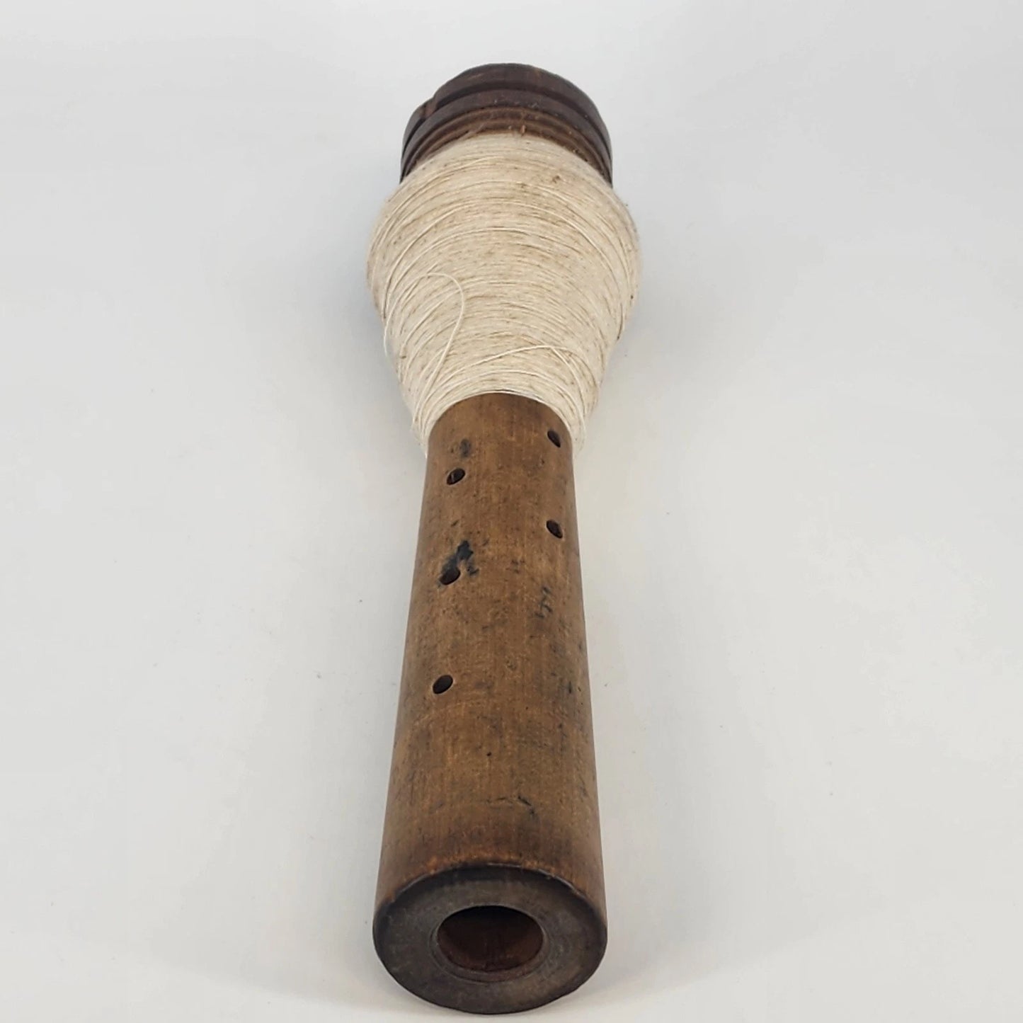 Vintage Industrial Wooden Textile Bobbin 12 Inch Beehive Spool