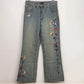 The Blues Missy Sz 10 Blue Denim Jeans 100% Cotton Embroidered Butterfly Flower