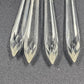 4 Icicle Spear Crystal Faceted Glass Prisms 3" L & Octagon Accent Wire Connector