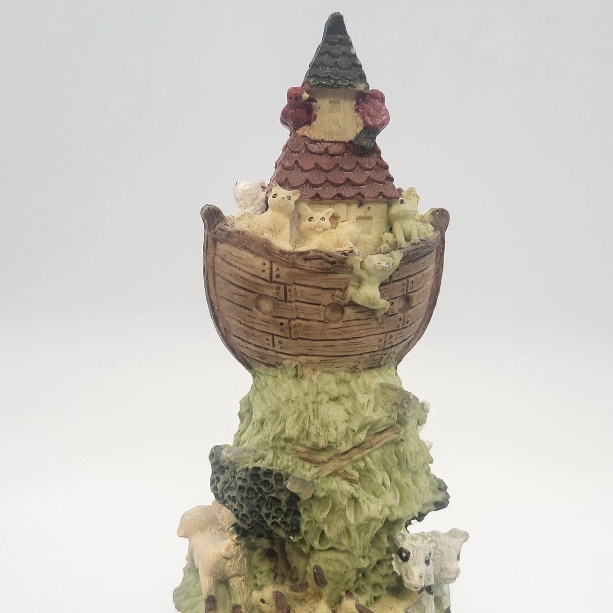 Noah's Ark Animal Spiral Tower Music Box Wildlife Figurine 10" Ceramic TLC China
