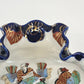 Japanese Imari Porcelain Ruffled Bowl 6" Cobalt Blue & Gold Gilt Floral Vintage