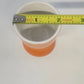 Pair Orange Ceramic Egg Cups 2" Pedestal Chalice White Interior Kitchen MCM