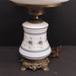 Quoizel Abigail Adams Blue Floral Milk Glass 3 Way Gone With The Wind Lamp Vtg