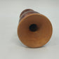 Hand Crafted Wooden Bud Vase Brown Carved Detailed Inlay Folk Art 6.9" Vintage
