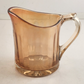 Pitcher Iridescent Amber Cream Marigold Ribbed Jug With Handle Vintage