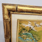 Taiwanese People Walkin Painting Print Vintage Gold Bamboo Frame Matted No Glass