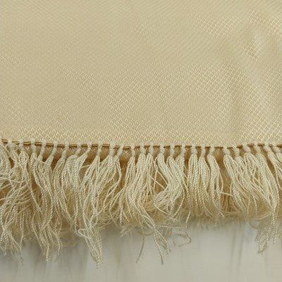 Rhodes & Brousse Paris Beige Scarf 13"x54" Silk Blend Fringe KMA Monogram VTG