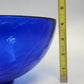 Vietri Murano Italy Cobalt Blue Art Glass Centerpiece Bowl 9.5" Footed Base Vtg