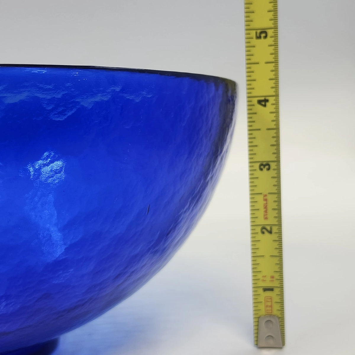 Vietri Murano Italy Cobalt Blue Art Glass Centerpiece Bowl 9.5" Footed Base Vtg