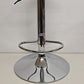 Red Adjustable Height Vinyl Bar Stool with Arms Chrome Footrest Pneumatic NOS