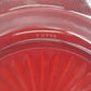 Avon Cape Cod Ruby Red Glass Pie Plate Scalloped Serving Dish 10.75" Rosette Vtg