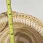 Women's Cloche Sun Hat Rolled Brim Cream Tan Striped Woven Paper Cotton OSFM