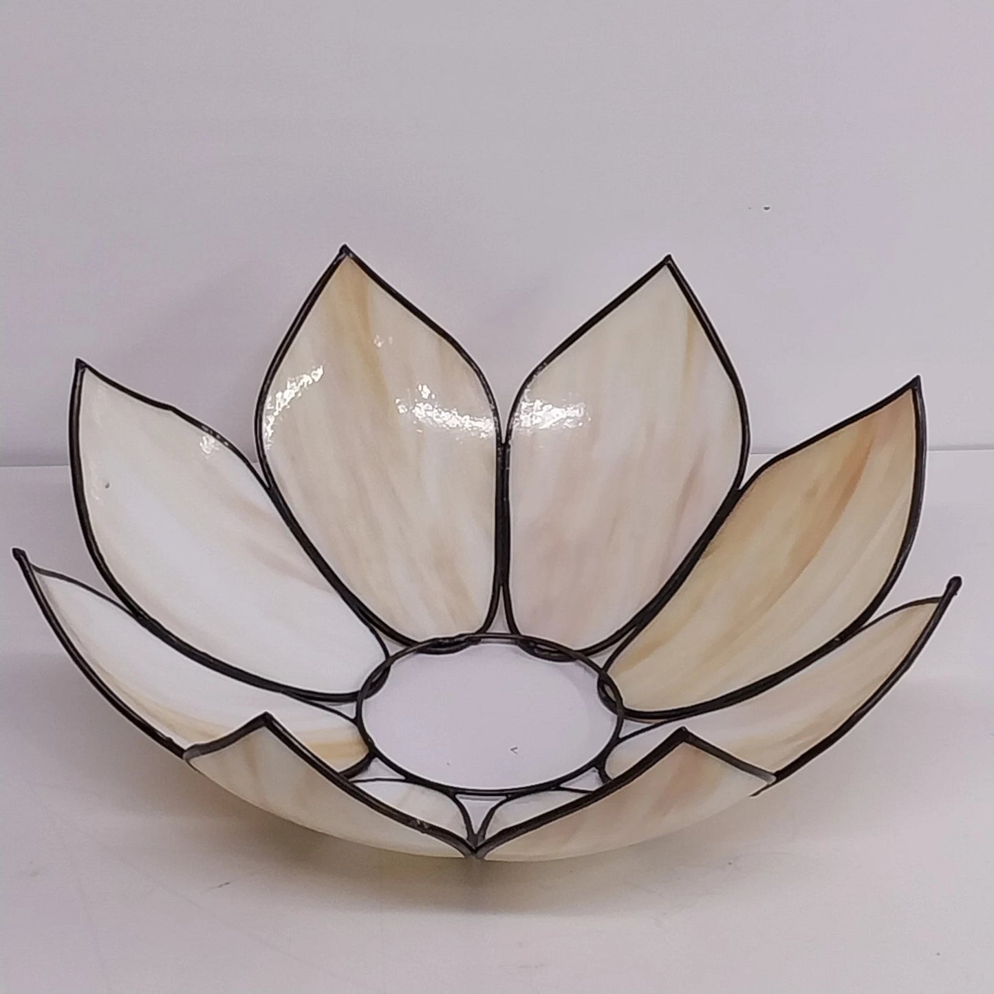 Vintage Slag Glass Tulip Pendant Lamp Shade 17 Inch Brass Fitter