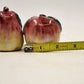 Apple & Pear Salt and Pepper Shakers Set Figural Ceramic Homemade Kitchen Decor