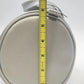 Mary Kay Silver Metallic Cylindrical Cosmetic Makeup Bag 8.5" Travel Case Zipper