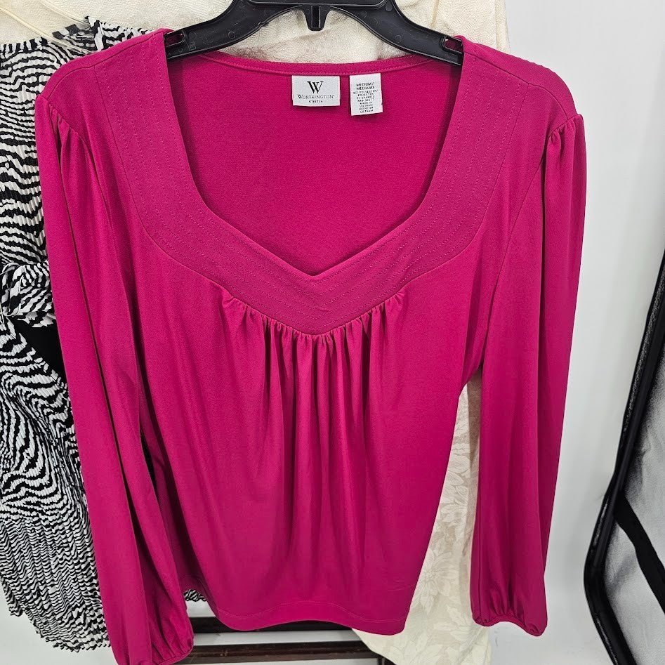 Women’s Tops & Sweaters Lot Size Medium 5 Pc Worthington Cherokee St John’s Bay Vintage Bundle