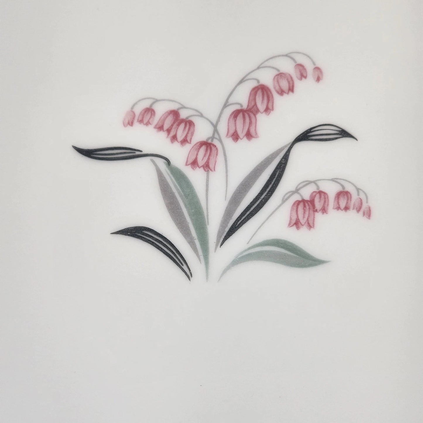 Noritake Crest Oval Serving Platter 5421 Lily the Valley 13" Platinum Trim Vtg