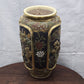 Antique Japanese Moriage Satsuma Vase Lamp Base Gold Gilt Raised High Relief 14"