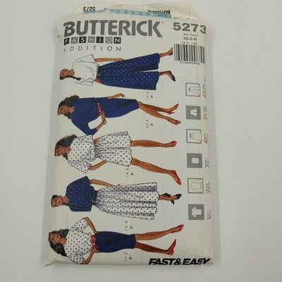 Butterick 5273 Vintage Sewing Pattern 1991 Cut Misses Top and Skirts Size XS-M