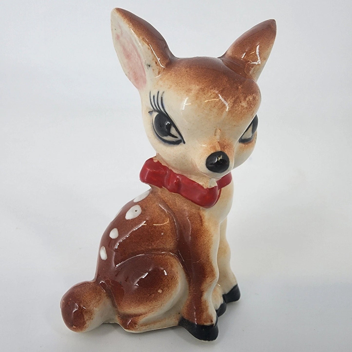Spotted Fawn Deer Salt & Pepper Shakers Japan Ceramic Mid Century Vintage 1950's