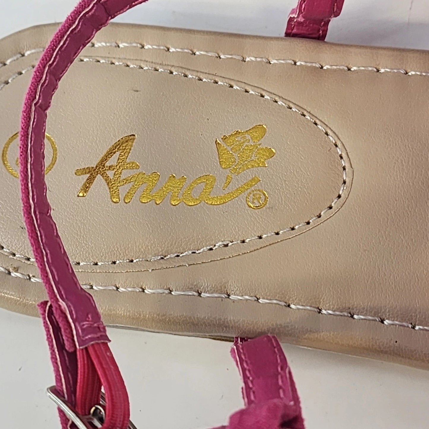 Anna Adele 1 Sandals Womens 8.5 Fuchsia Rhinestone Flats