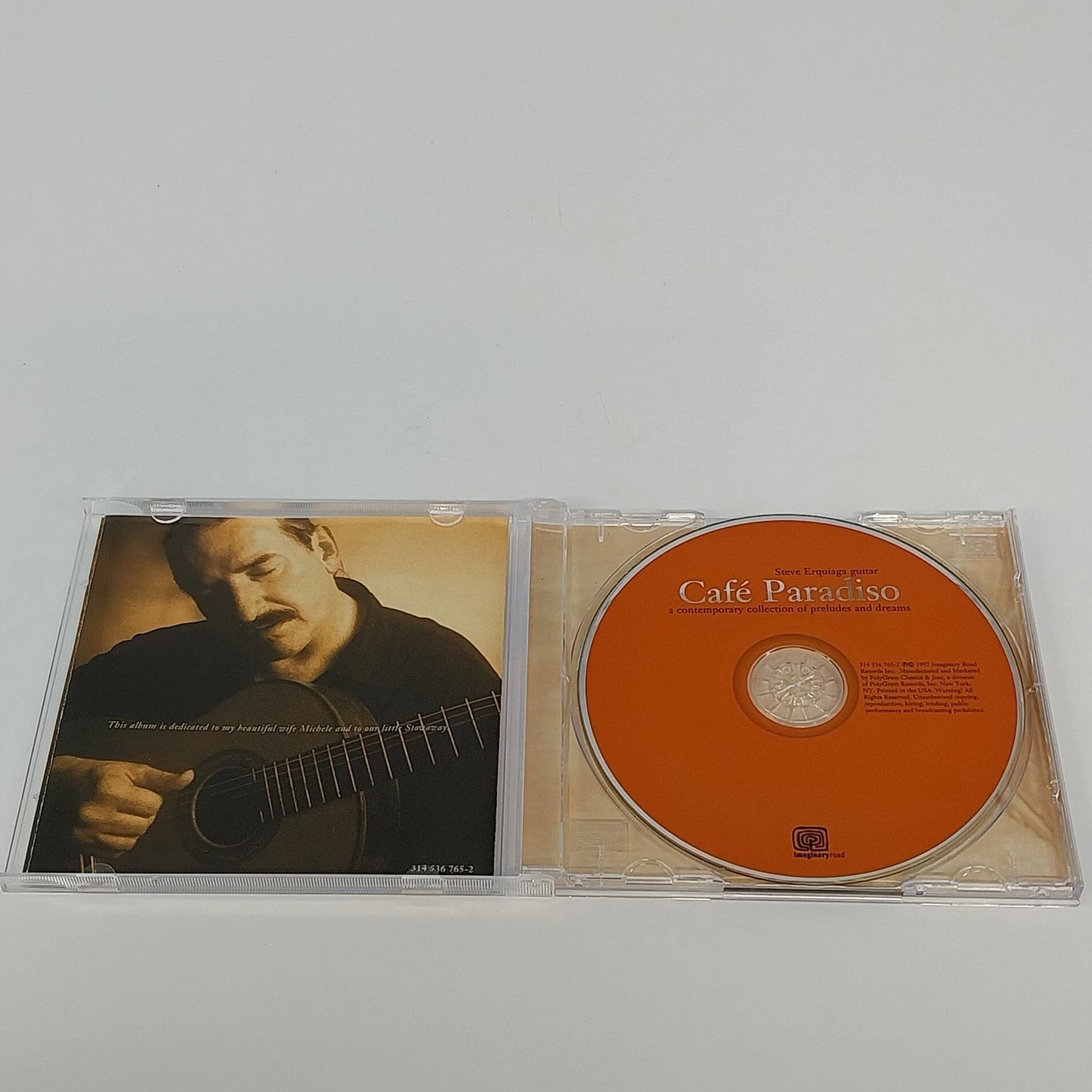 Steve Erquiaga Cafe Paradiso Guitar CD 1997 Imaginary Road New Age Instrumental